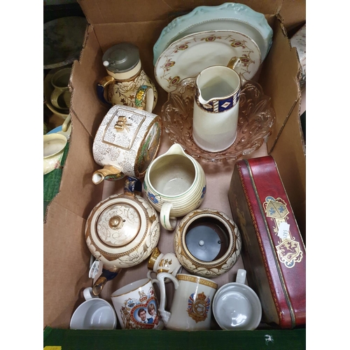 55 - Box of Jugs, Plates, Part Tea Service etc.