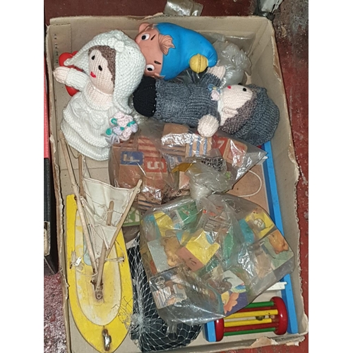 63 - Box of Vintage Wooden Toys, Blocks etc.