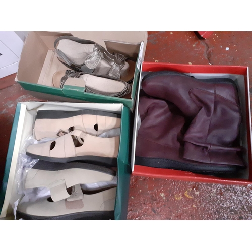 1 - Four Pairs of NEW Size 7 Boxed Clarks & Other Sandals.