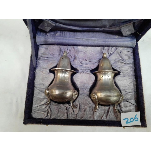 206 - Pair of Silver Plated Lidded Pots in Box.