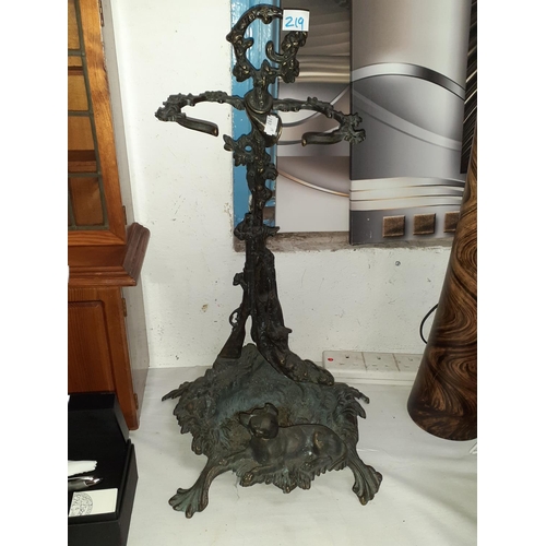 219 - Cast Iron Hunting Scene Umbrella Stand.