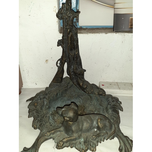 219 - Cast Iron Hunting Scene Umbrella Stand.