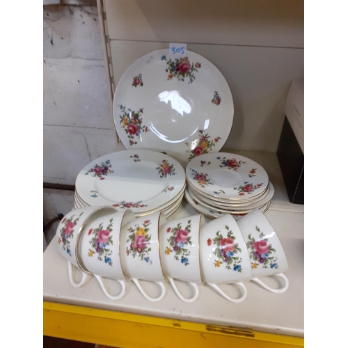 305 - 19 Piece Crown Staffordshire Tea Set.