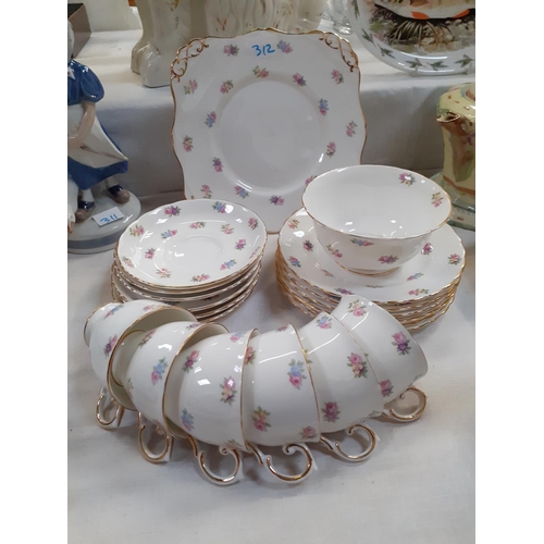 312 - 20 Piece Floral Tuscan Tea Set.