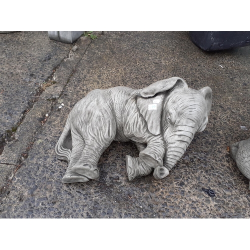 680 - Relaxing Concrete Garden Elephant.