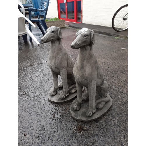 686 - Pair of Large Sitting Dog Garden Ornaments - Approx 21