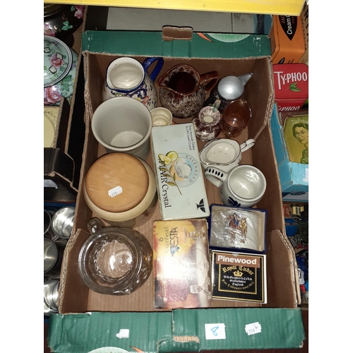 8 - Box of Jugs, Storage Jars, Glassware etc.