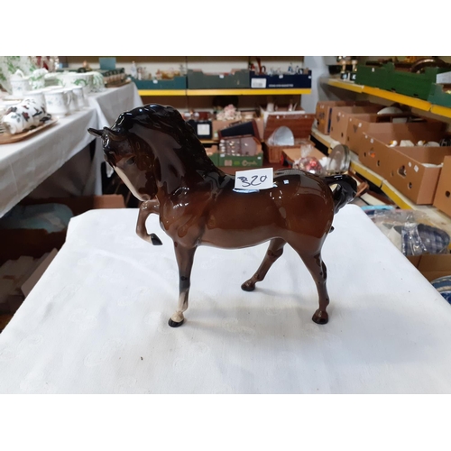 320 - Beswick Brown Horse no 1549 - Head tucked, leg raised- front hoof has been restored.