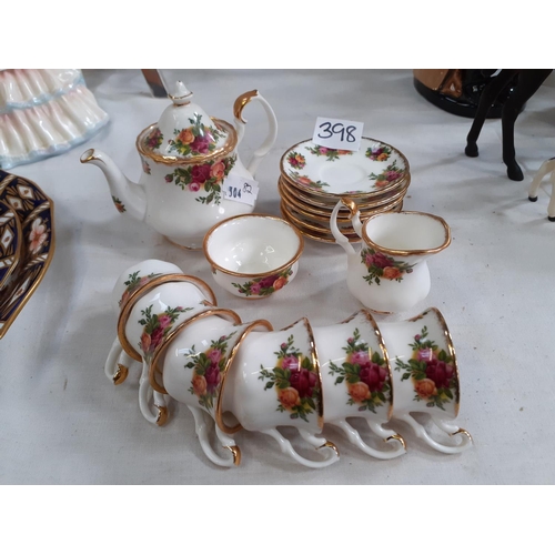 398 - Royal Albert Old Country Roses Miniature Teaset.