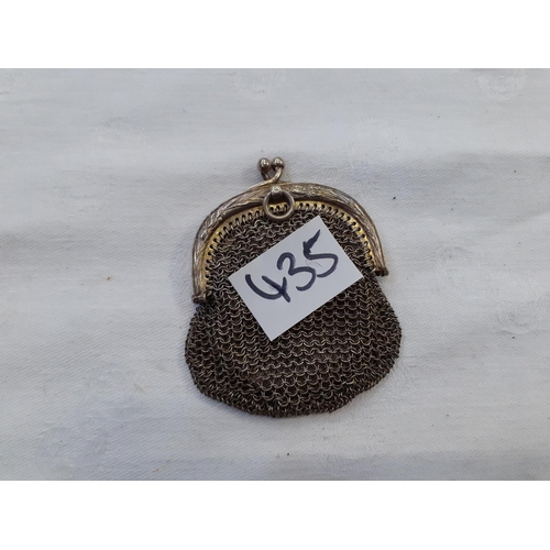 435 - Possibly Silver Vintage Chainmail Coin Purse.