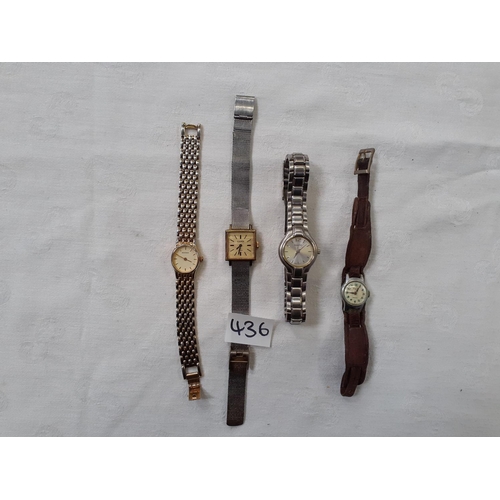 436 - Four Assorted Ladies & Gents Watches.