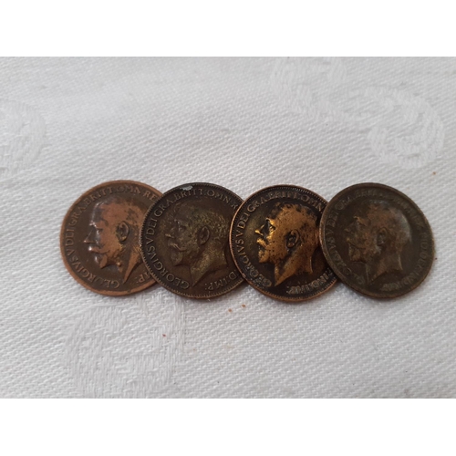 449 - Four George V Farthings - 1917/18/19 & 20.