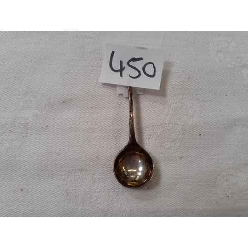 450 - Hallmarked Silver Salt Spoon.