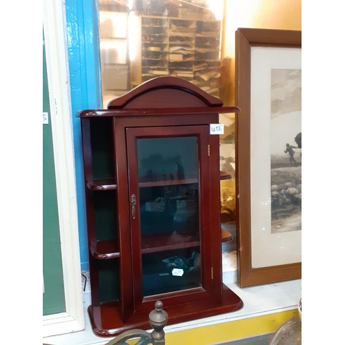 456 - Mahogany Hanging Single Glazed Door Shelves.