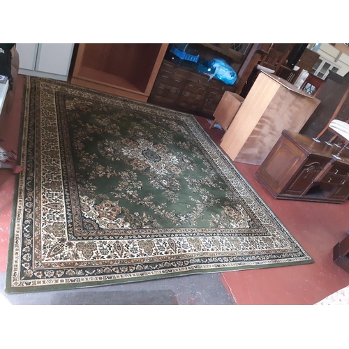 518 - Large Green 'Wilton' Floral Rug - 3.2m x 2.94m approx.