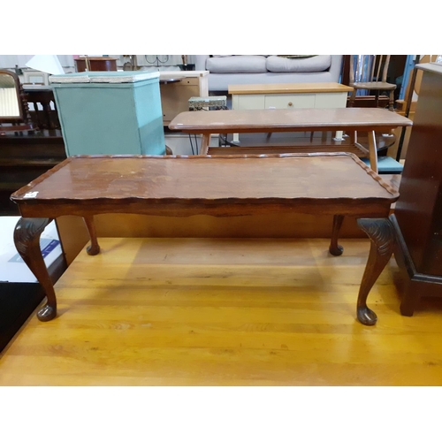 539 - Mahogany Coffee Table with Scallop Edge - upcycling project.