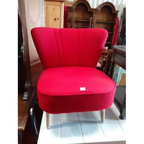 583 - Red Upholsterd Bedroom Chair.