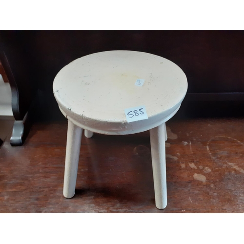 585 - Painted Four Legged Milking Stool.