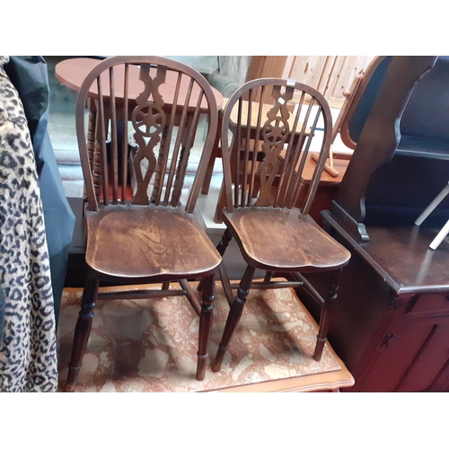 587 - Pair of Oak Spindle Back Chairs.