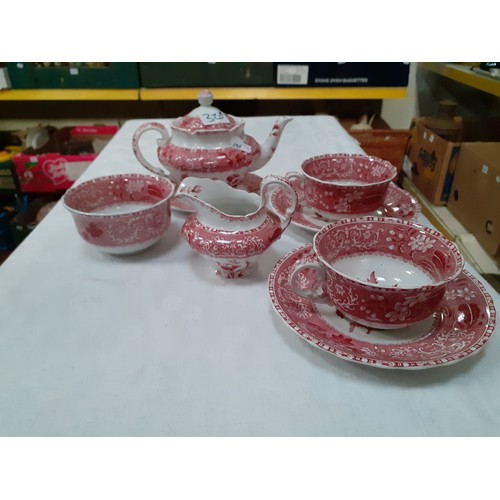 320A - 8 Piece Red and White Spode 