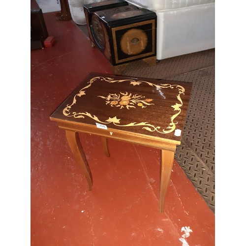 544 - Inlaid Musical Sewing Box Table.