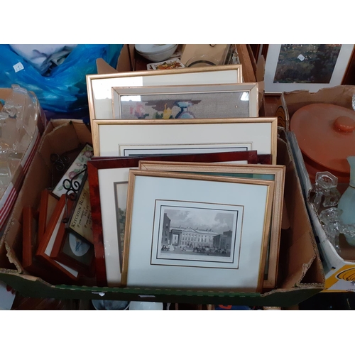 150 - Box of Assorted Pictures, Prints, Tapestry etc.