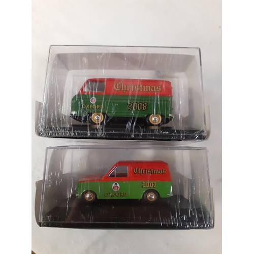 241 - Two Boxed Oxford  Roadshow Vans  Christmas 2007 & 2008.