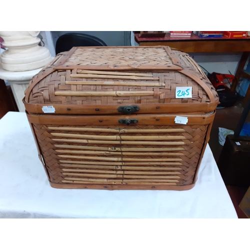 245 - Wicker Basket & Quantity of NEW Envelopes.