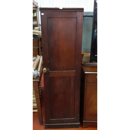 548 - Single Door Oak Larder Cupboard with Four Shelves.