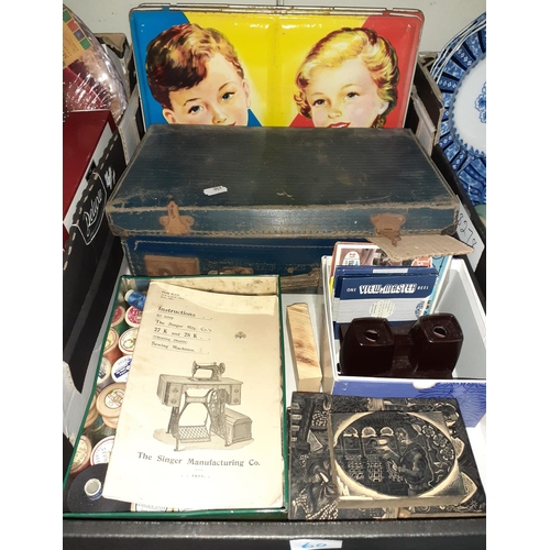 60 - Box to Include Printing Blocks, Artist Accessories, Vintage Viewmaster etc.