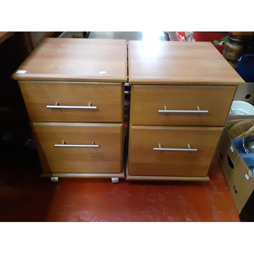 602 - Pair of Single Drawer, Single Cupboard Bedside Cabinets.