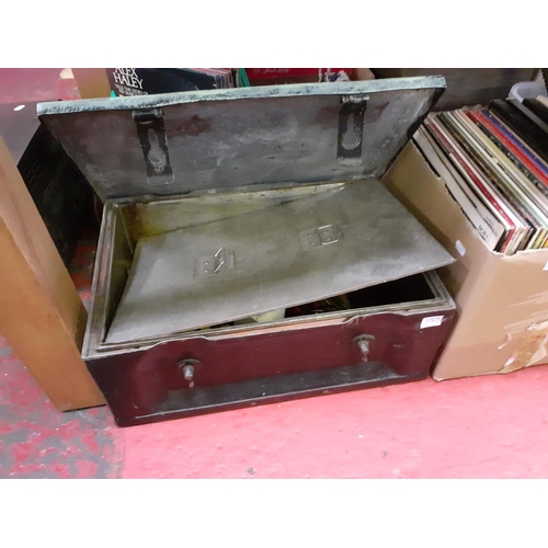 173 - Heavy Double Lined Metal Ammunition Box and Contents - Tools etc.