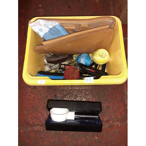 28 - Box of Tools, Magnifier, Hardware etc.