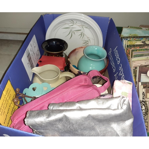 44 - Box of Candle Holders, Jug, Plates etc.