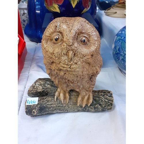 466 - Large Owl on Tree Stump Figure.