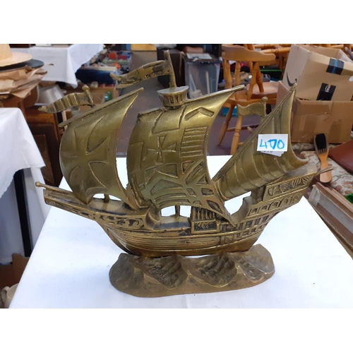 470 - Brass Ship Door Stop.