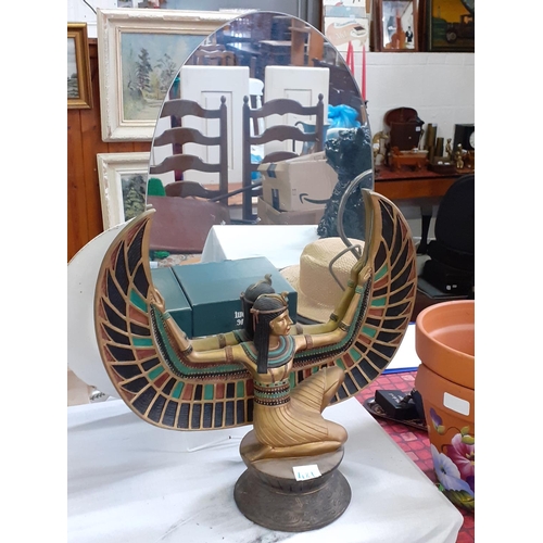 481 - Table Mirror with Egyptian Base.