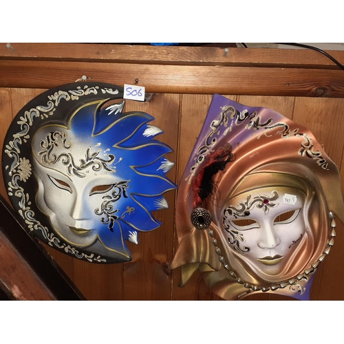 506 - Two Decorative Wall Masks.