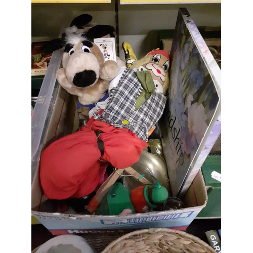 55 - Box to Include Clown Puppet, Footballing Dog Teddies, Three Book Friendship Gift Set etc.