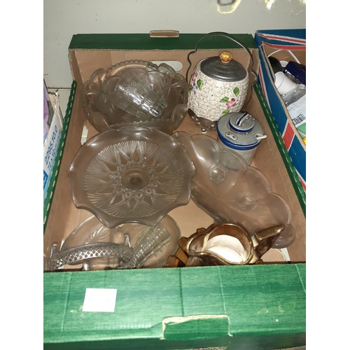 57 - Box to Include Glass Dishes, Lustre Jug etc.