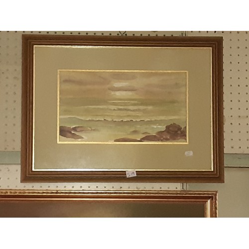 519 - Framed Seascape Watercolour Signed by Dot Guard.