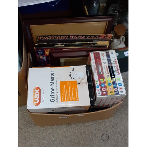 105 - Box of LP Records, Pictures, Boxed VAX Grime Master etc.