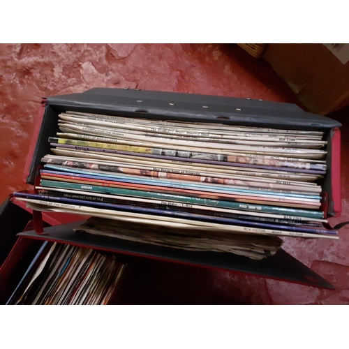 128 - Two Cases of Vinyl LP Records and Single Records.