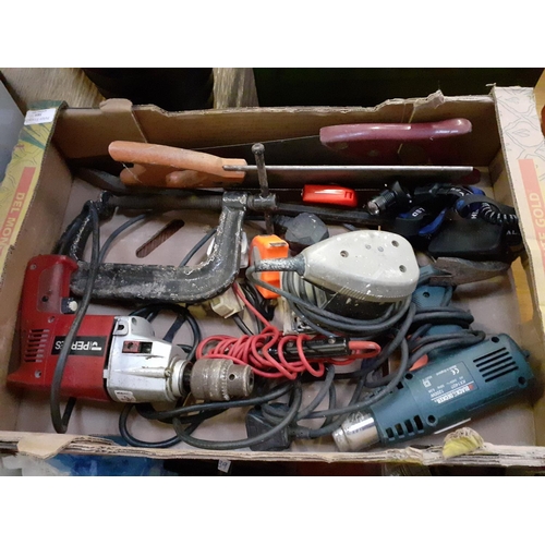 172 - Box of Power and Hand Tools - Including Black & Decker Heat Gun, Hand Sander & Parles XS2100 Hand Dr... 