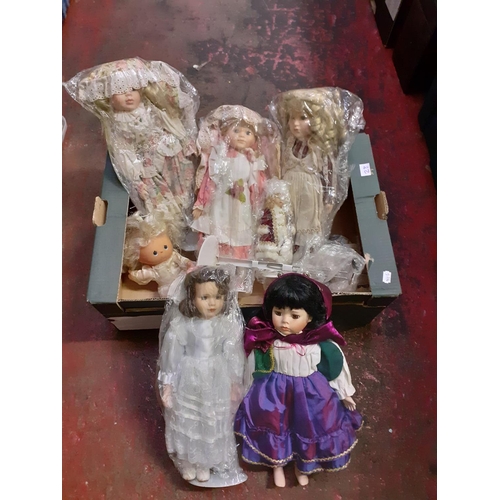 28 - Box of Assorted Display Dolls on Stands.