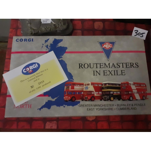 305 - Boxed Limited Edition Corgi Routemasters in Exile The North :- Greater Manchester, Burnley & Pendle,... 