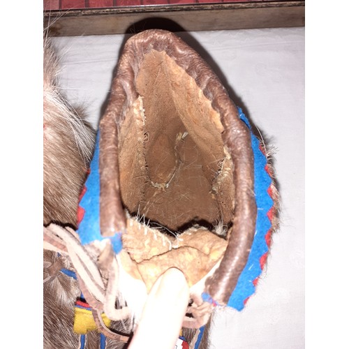 254 - Pair of Reindeer Hide Boots.