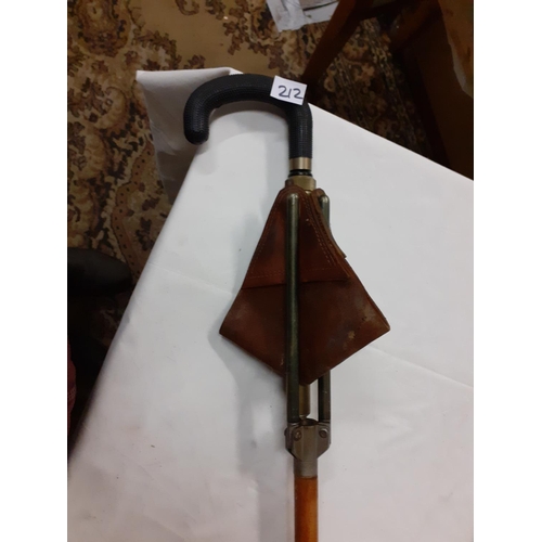 212 - Vintage Shooting Stick with Unusual Seat.