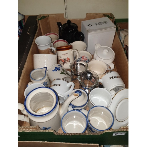 35 - Box of China, Mugs and Teapots etc.