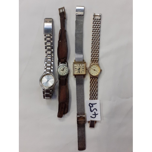 459 - Four Assorted Ladies & Gents Watches.